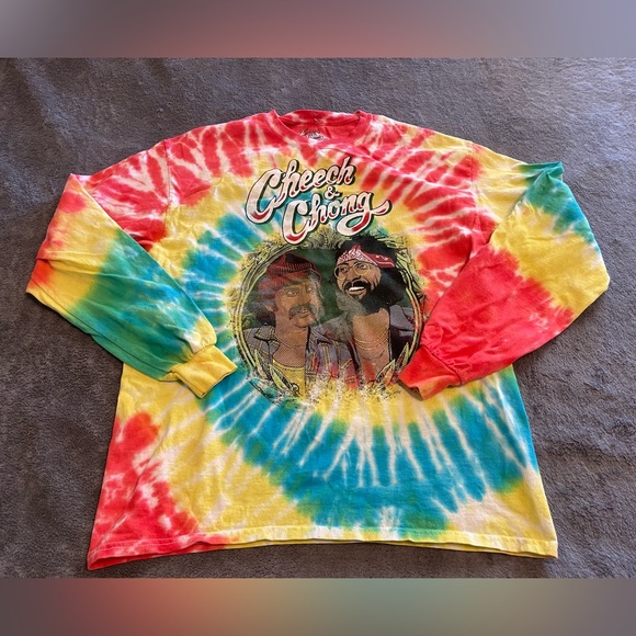 Cheech and Chong Long Sleeved Tie Dye Tee - Picture 1 of 4